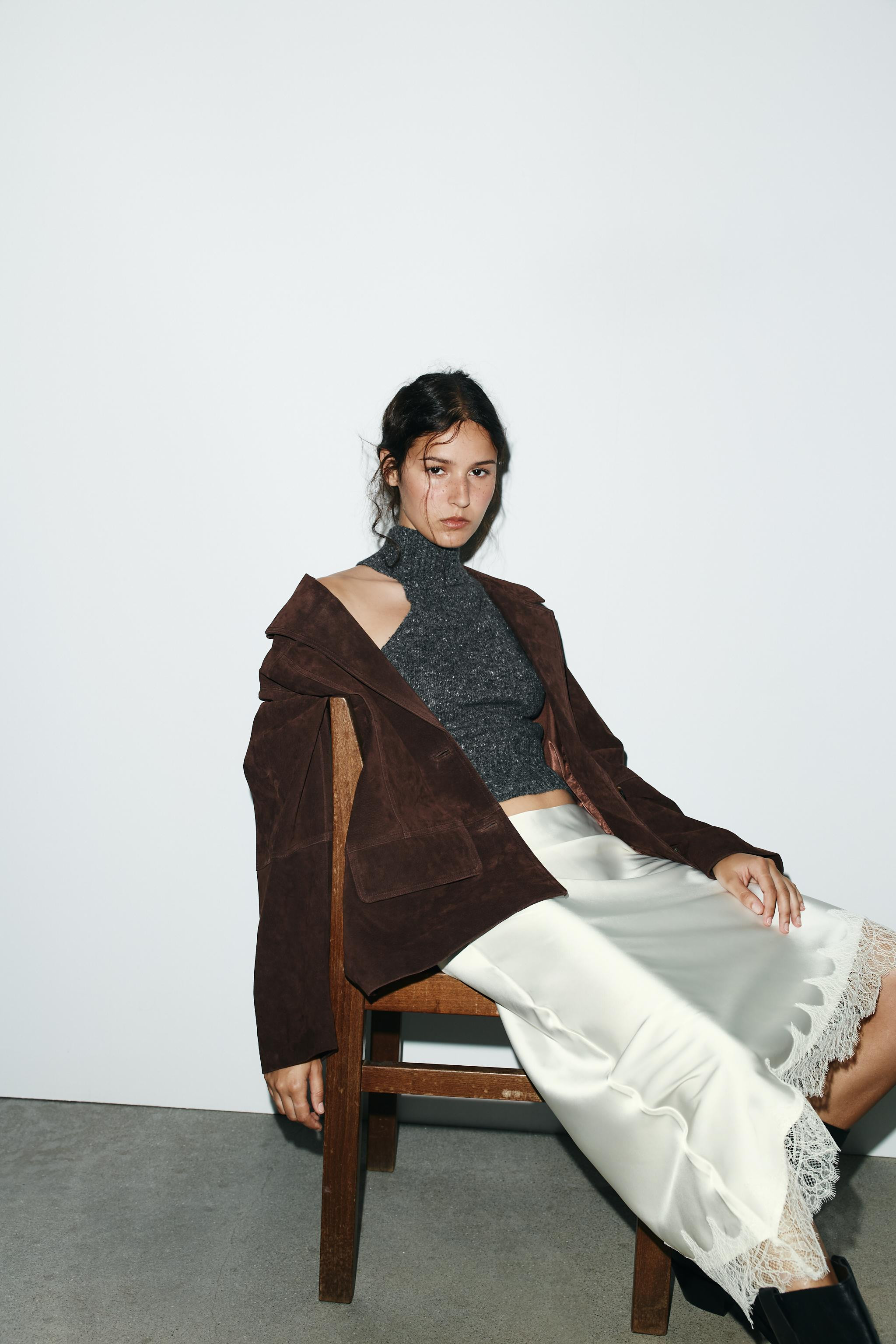 OVERSIZE SUEDE LEATHER BLAZER | Zara UK