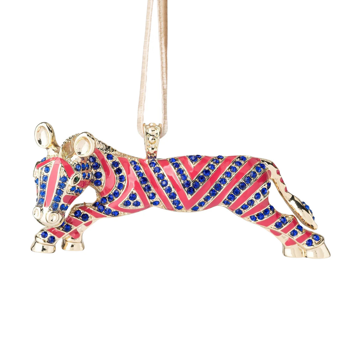 Zebra Hanging Christmas Ornament, Bright Pink | The Well Appointed House, LLC