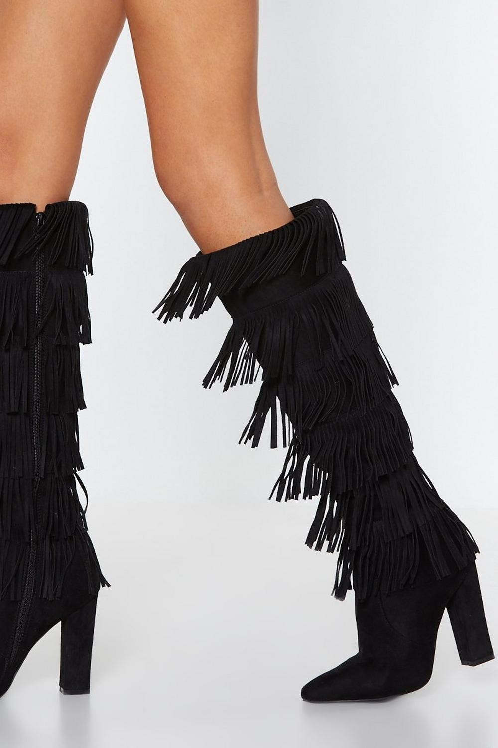 Lead the Sway Fringe Knee-High Boot | NastyGal (US & CA)