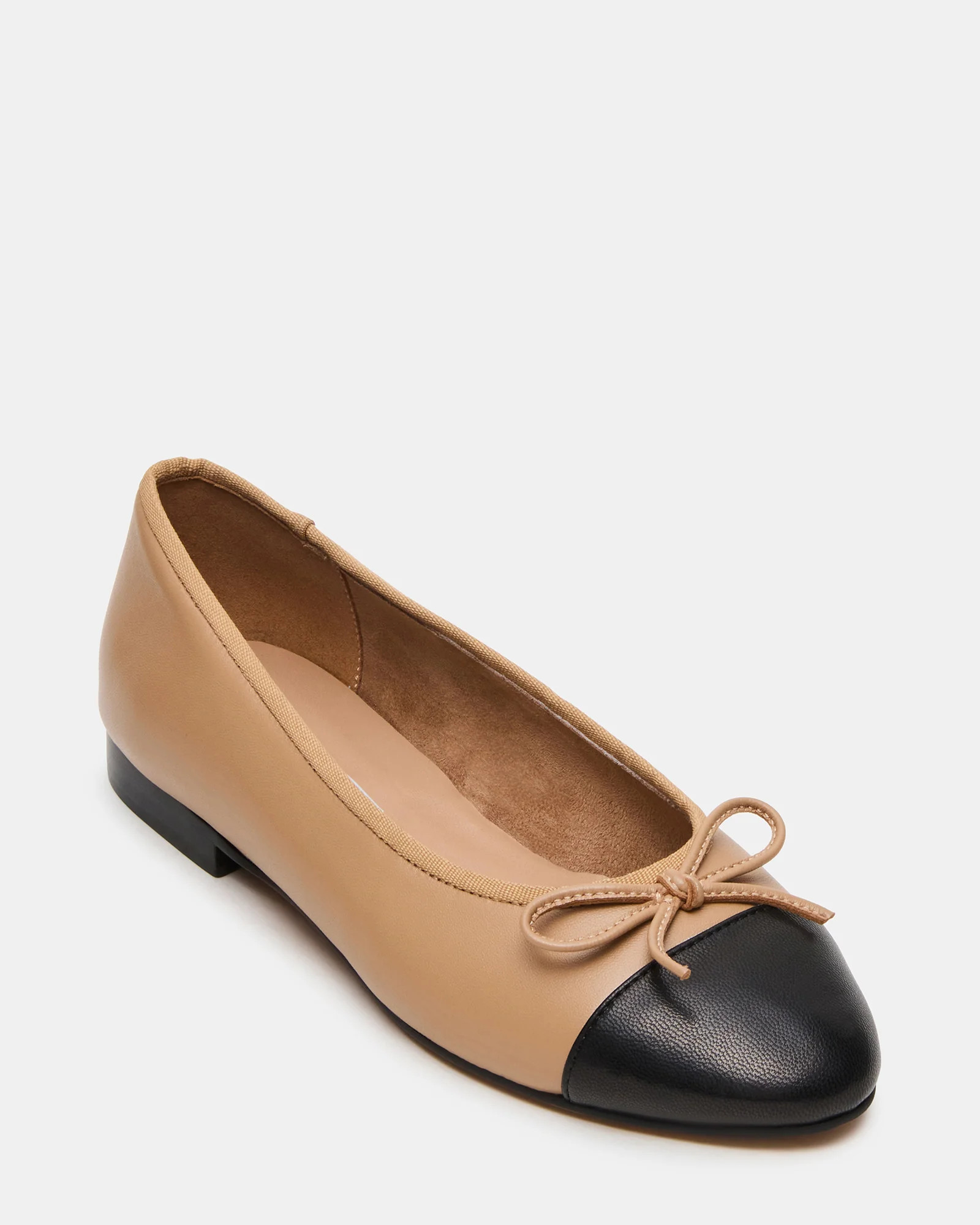 KIT Black/Natural Cap-Toe Women's Ballet Flat | Steve Madden (US)