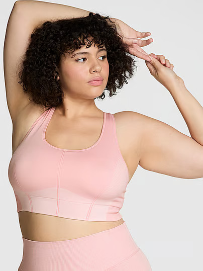 Seamless Marl Longline Sports Bra, Pink, S - Women's Sport Bras - PINK | Victoria's Secret (US / CA )
