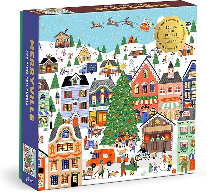 Galison Merryville – 500 Piece Holly Maguire Foil Jigsaw Puzzle Featuring Beautiful Illustratio... | Amazon (US)