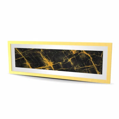 Black and Gold Marble Abstract Print | Modern Framed Decor | Wayfair North America