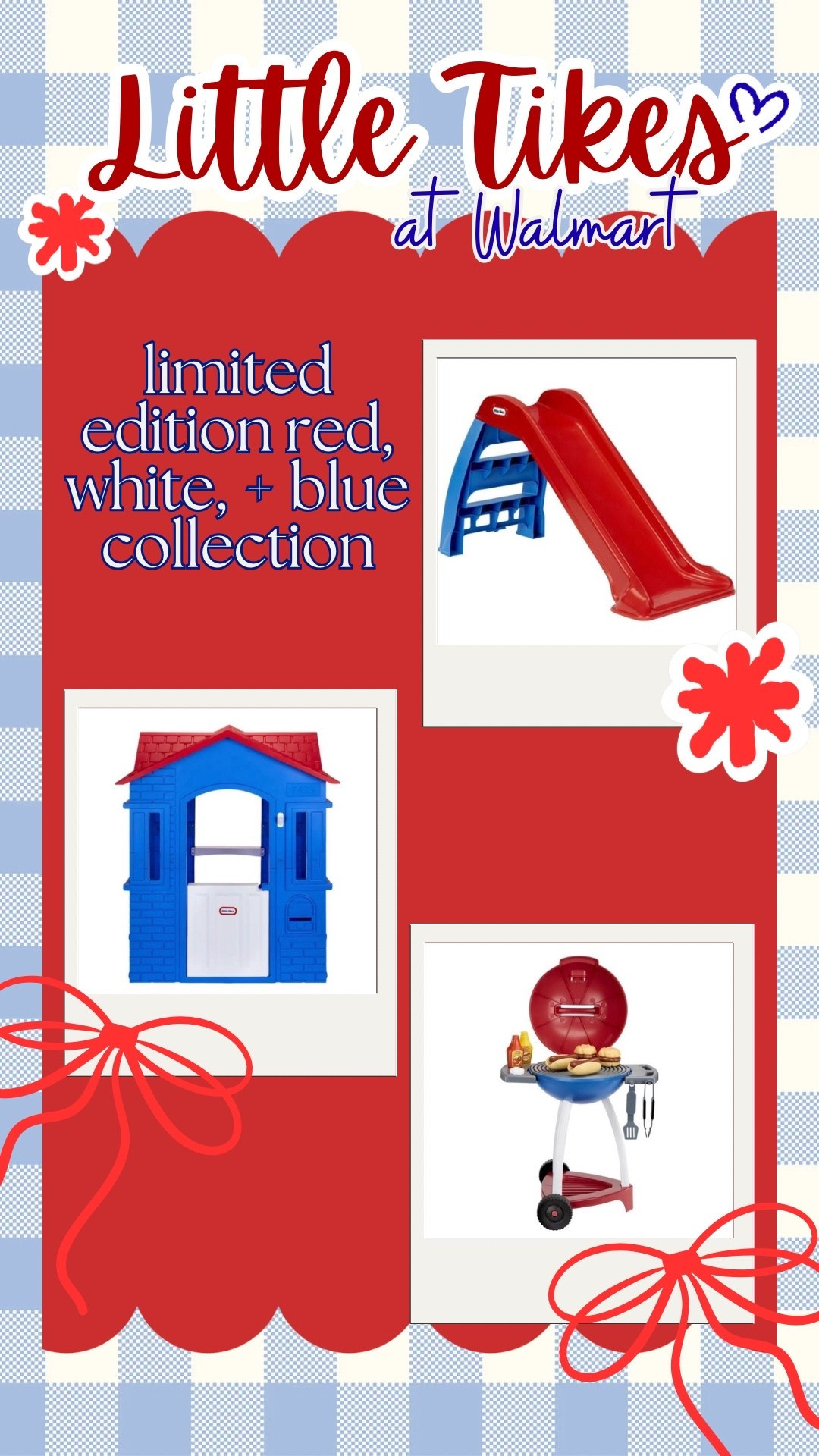 Limited edition red, white, and blue Little Tikes items at Walmart to celebrating America’s 250th 💙

#LTKBaby #LTKKids #LTKSeasonal
