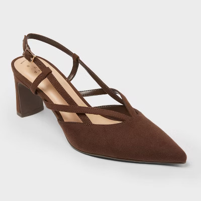 Women’s Veera Heels with Memory Foam Insole - A New Day™ Brown 8.5 | Target