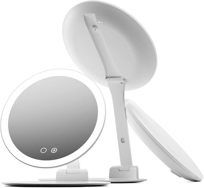 Fancii 10x Travel Magnifying Makeup Mirror with Lights, Rechargeable, Height Adjustable 8" Stand,... | Amazon (US)