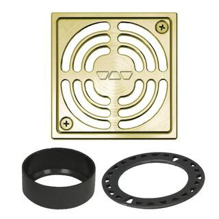Kerdi-Drain 4 in. Brushed Brass Drain Grate Floor Installation Kit for Accessory | The Home Depot