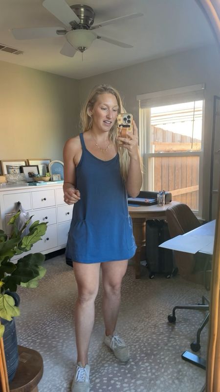 This is the perfect casual dress for summer! I grabbed mine in a M and it fits TTS 🙌🏼 I love how lightweight and stretchy the fabric is! It is full lined underneath with shorts and even has POCKETS! ✨

#LTKActive #LTKFindsUnder50 #LTKMidsize