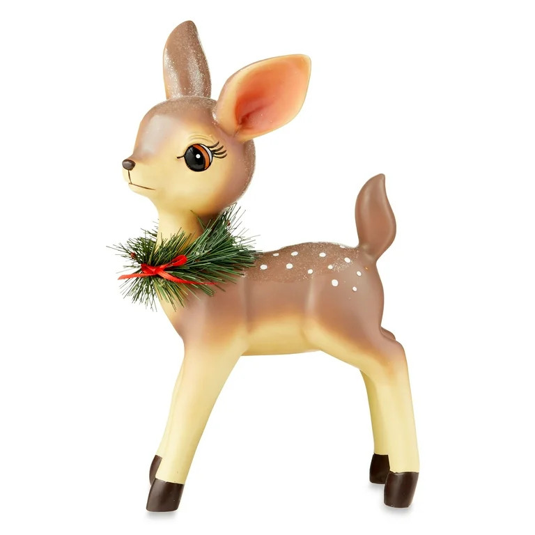 Standing Polyresin Brown Baby Fawn Tabletop Decor, 12 in Height, by Holiday Time | Walmart (US)