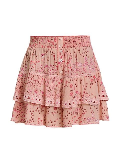 Culotte Floral Ruffled Mini Skirt | Saks Fifth Avenue