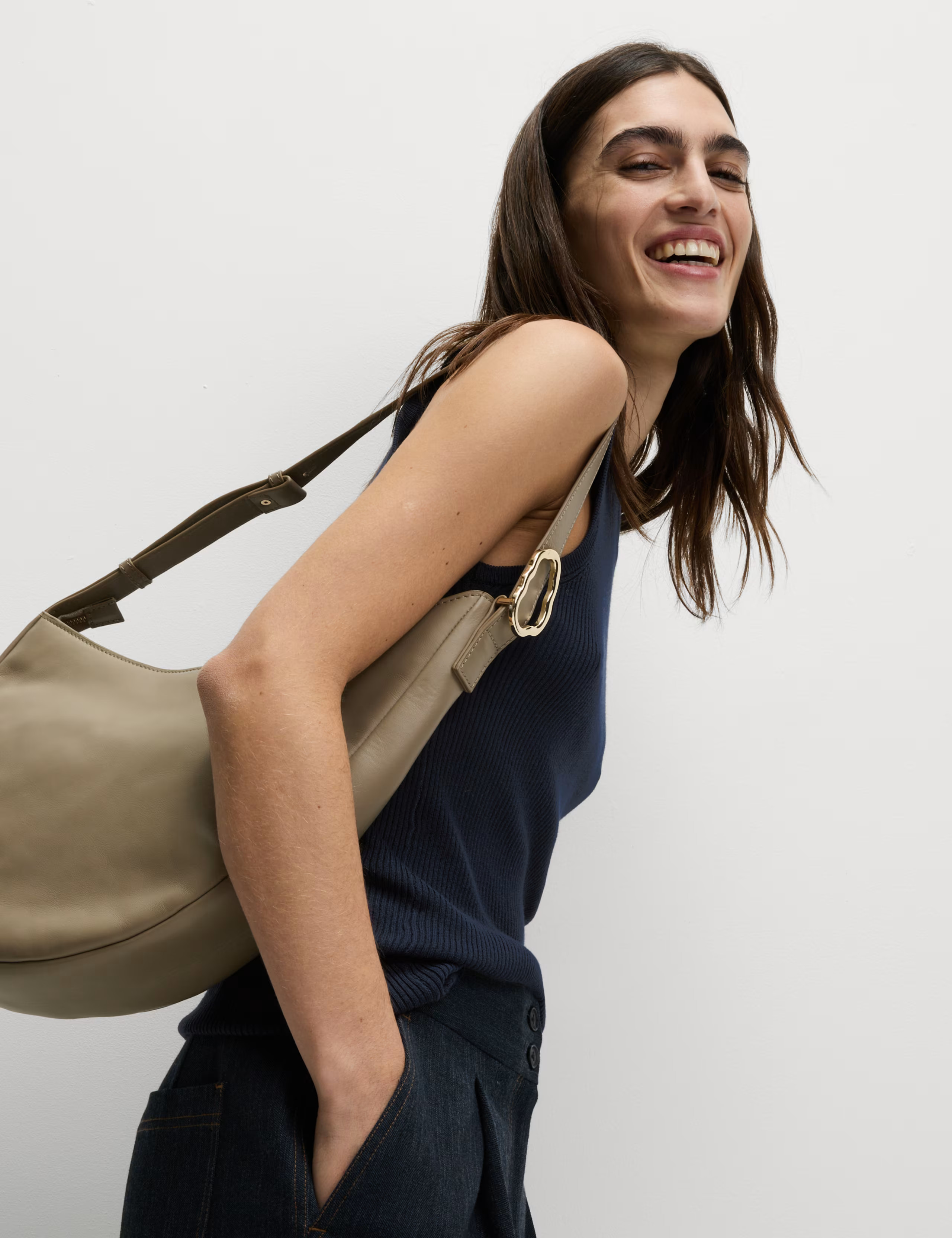 Ribbed Crew Neck Fitted Knitted Vest | Marks & Spencer (UK)