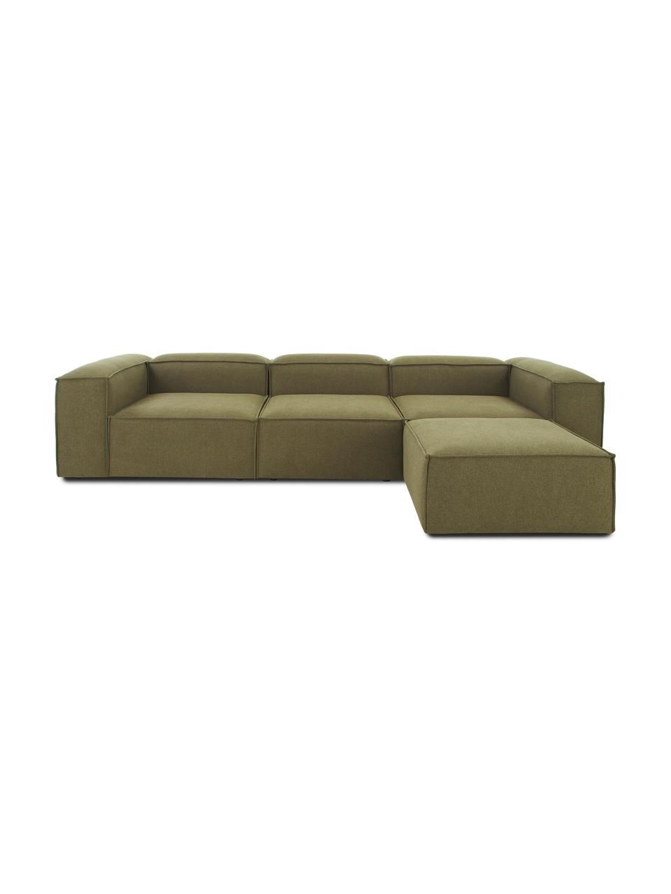 Modulares Sofa Lennon (4-Sitzer) mit Hocker in Grün | WestwingNow EU