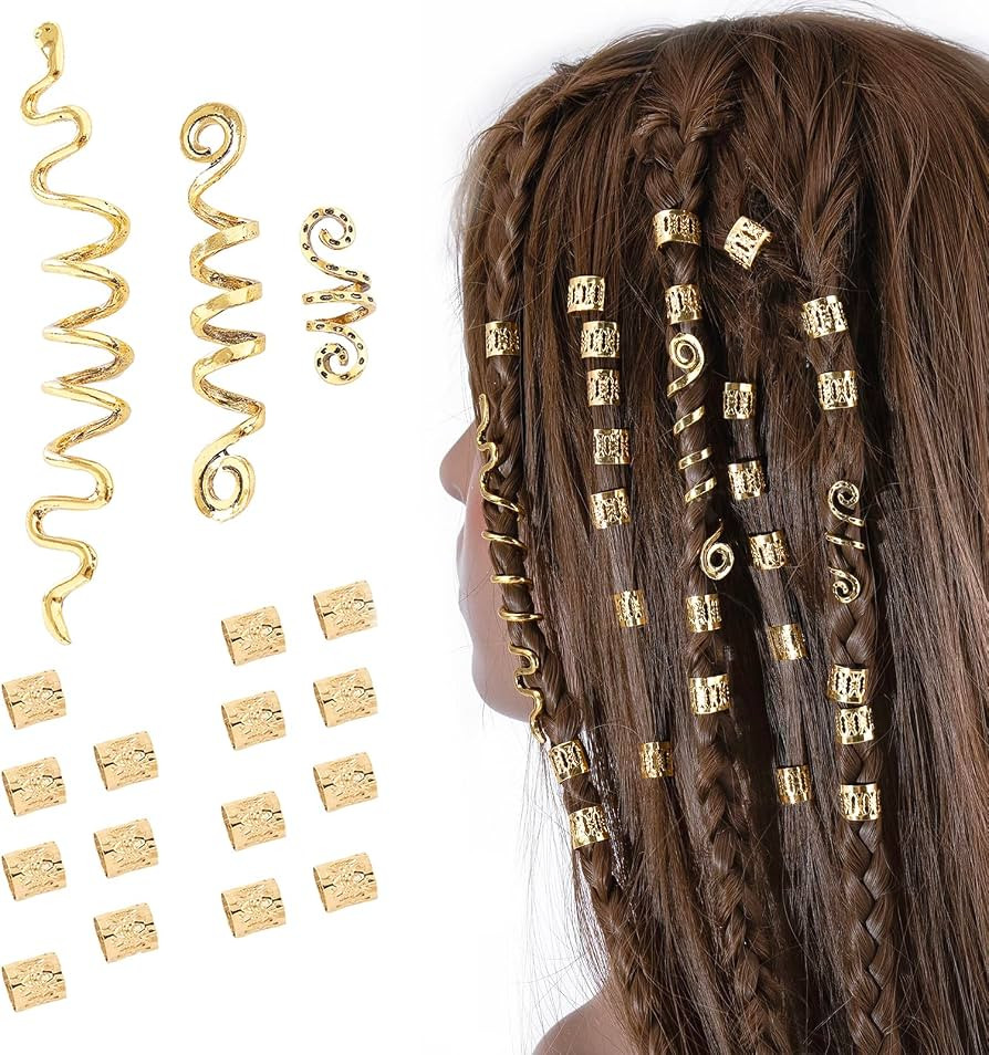 FRDTLUTHW 18Pcs Hair Accessories Loc Hair Jewelry for Women Braids, Dreadlock Beads Metal Hair Cl... | Amazon (US)