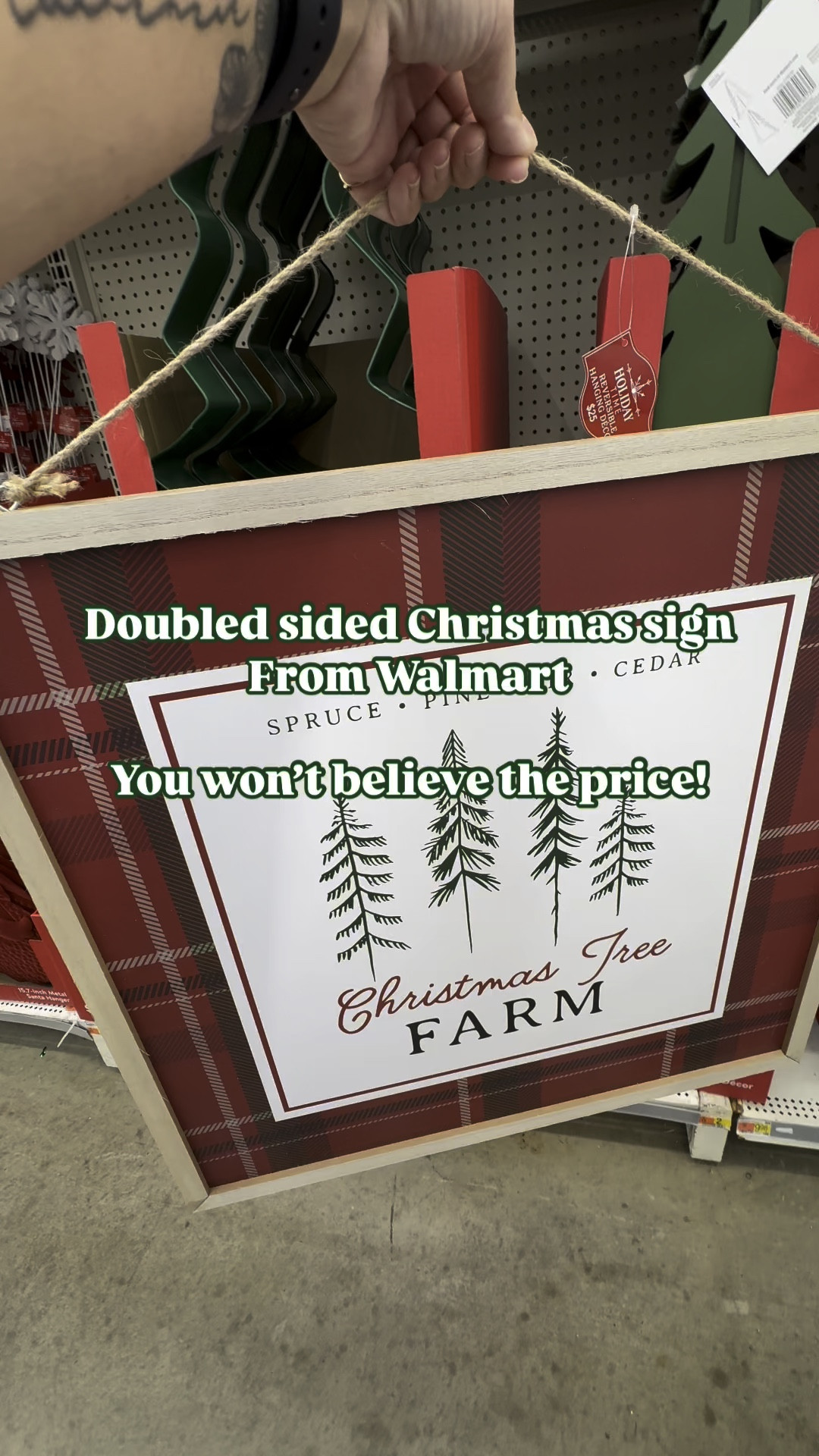 *a lot of Christmas decor is NOT online yet. Various store locations have it available. I feel confident that ALL items will be available within the next week or so. If you heart the item from my LTK post, you’ll be notified when it’s available!! Thanks for bearing with me. I’m trying my best to get the goods to you guys first. 

Follow me for more seasonal and holiday content! 🎅🏼🎄

#christmas2024 #christmas #cozyvibes #christmascountdown #christmastree #happyholidays #christmasdecor #walmartchristmas #ltkhome #walmartcreator #iywyk #wallsign #christmaswallsecor 

Get everyone into the spirit of the season when you display this Holiday Time Merry Christmas/Christmas Tree Farm Reversible Christmas Hanging Sign. Crafted out of durable MDF, this sign reads "Merry Christmas" on one side and "Christmas Tree Farm" on the other side. The attached jute loop makes it easy to display in any room or in covered outdoor areas. Hang it in your living room or use it to create a festive scene on your front porch. Be sure to check out all the joyful Christmas decorations from Holiday Time like inflatable characters, twinkling lights, colorful wreaths, and more. Celebrate the most wonderful time of the year when you decorate with the Holiday Time Merry Christmas/Christmas Tree Farm Reversible Christmas Hanging Sign.


Holiday Time Reversible Merry Christmas/Christmas Tree Farm Christmas Hanging Sign, 24 in x 24 in
Holiday sign reads "Merry Christmas" on one side and "Christmas Tree Farm" on the other side
Attached jute loop makes it easy to display anywhere
Wonderful way to welcome family and friends into your home

#LTKVideo #LTKSeasonal #LTKHome