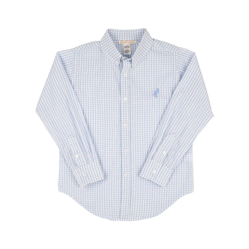 Dean's List Dress Shirt - Beale Street Blue Windowpane with Beale Street Blue Stork | The Beaufort Bonnet Company