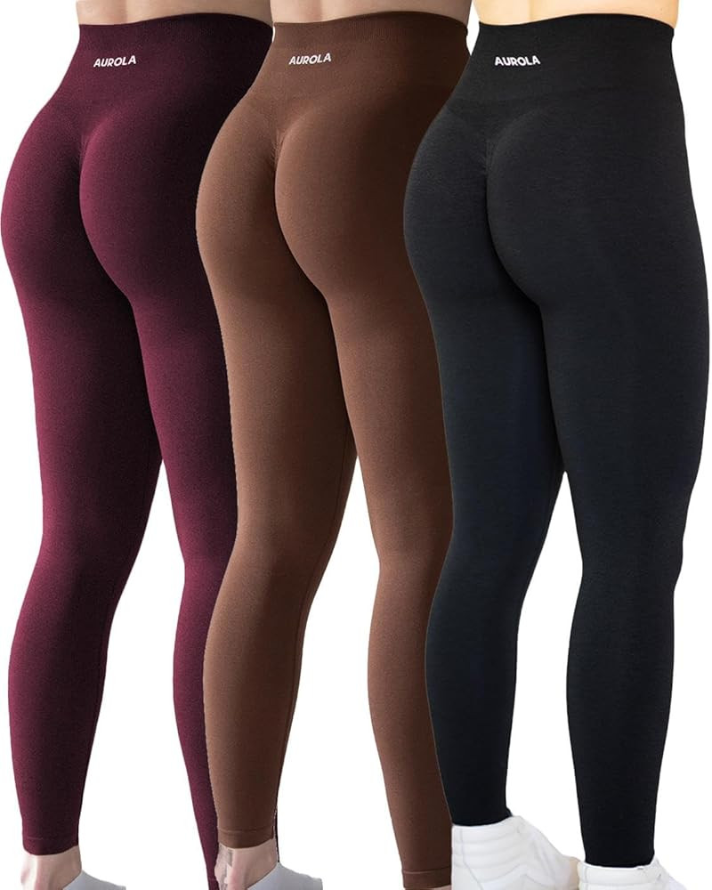 AUROLA Workout Leggings for Women Seamless Scrunch Tights Tummy Control Gym Fitness Girl Sport Ac... | Amazon (US)