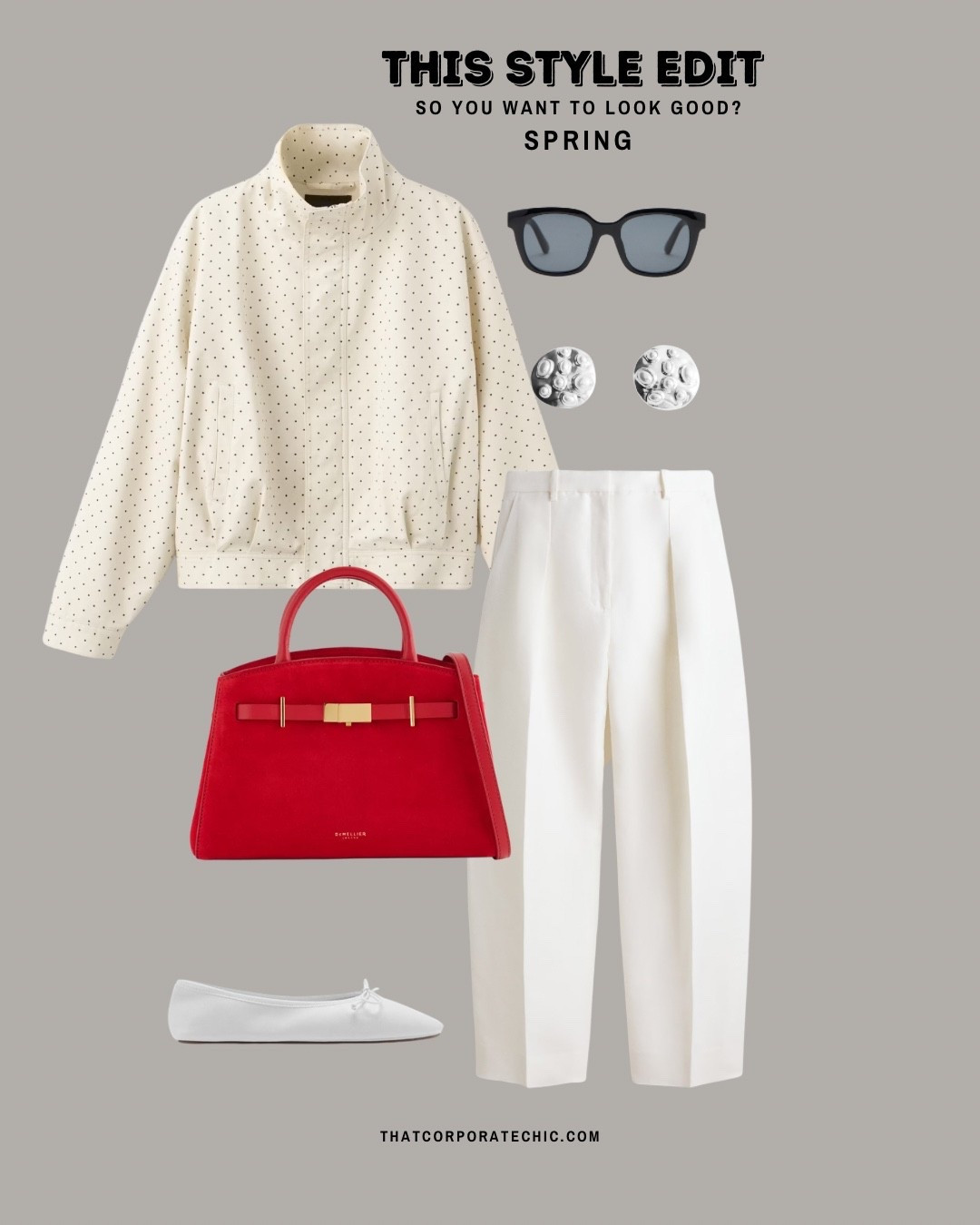 spring outfits 2026 - elevated casual outfit idea
Polka dot jacket
White trousers 
White shoes 
What to wear in springg

#LTKstyletip #LTKshoes #LTKspring