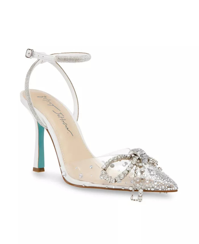 Betsey Johnson Women's Drea Lucite Rhinestone Bow Evening Pumps & Reviews - Heels & Pumps - Shoes... | Macys (US)