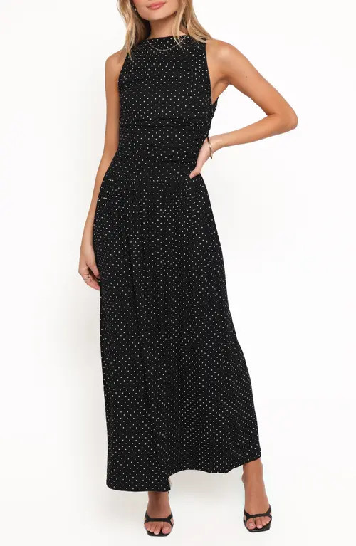 Petal & Pup Shirley Polka Dot Sleeveless Maxi Dress in Black Polka Dot at Nordstrom, Size Small | Nordstrom