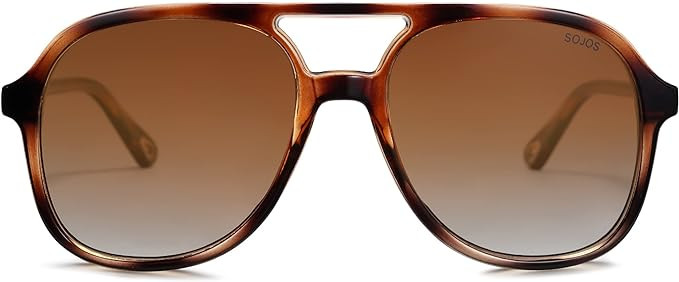 SOJOS Retro Polarized Aviator Sunglasses for Women Men Classic 70s Vintage Trendy Square Aviators... | Amazon (US)