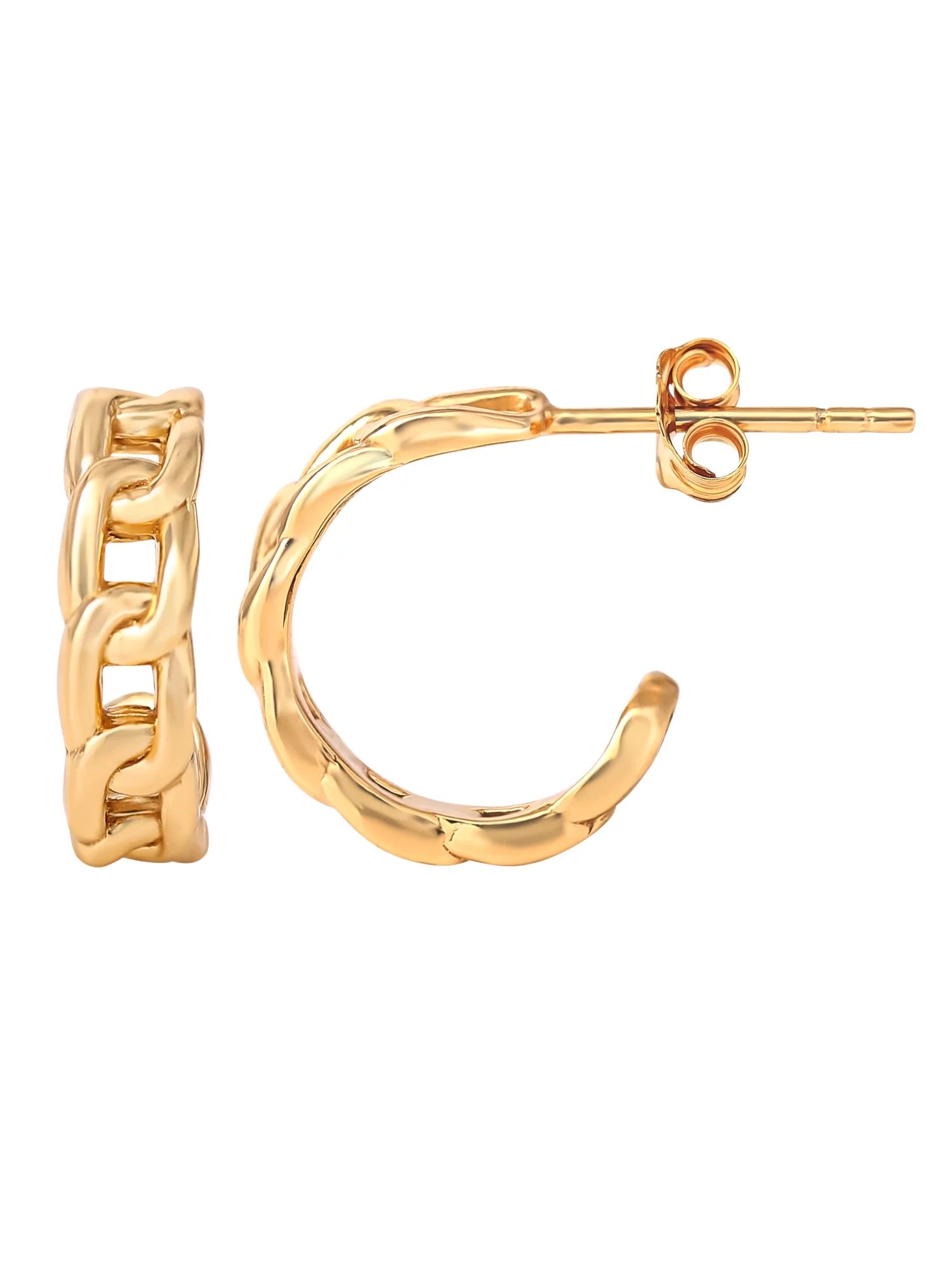 JS Jessica Simpson Women’s Gold Plated Sterling Silver Chain Hoop Earrings | Walmart (US)