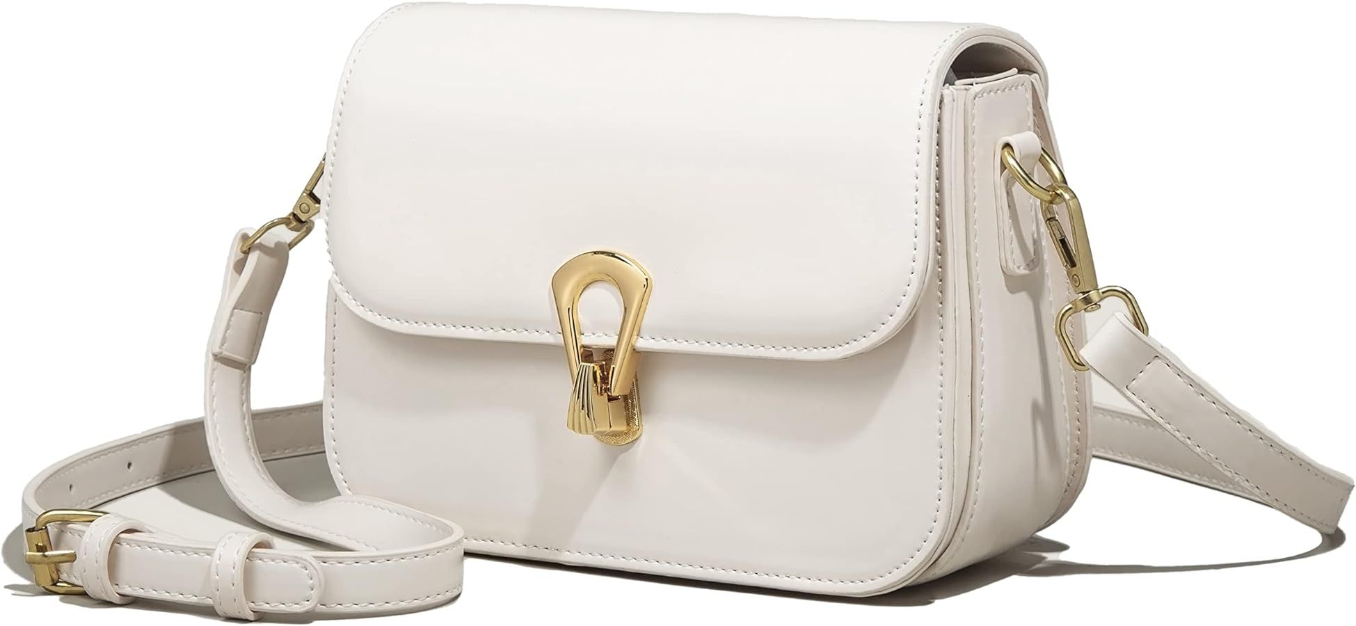 Mn&Sue Designer Women 's Handbag PU Leather Small Flap Crossbody Bags Shoulder Satchel Purse Work... | Amazon (US)