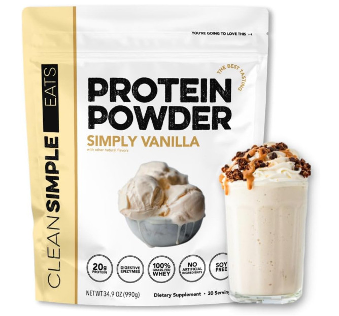Clean Simple Eats Simply Vanilla Whey Protein Powder, Natural Sweetened and Cold-Processed Whey Protein Powder, 20 Grams of Protein (30 Servings) 

 #LTKGiftGuide #LTKActive #LTKSaleAlert