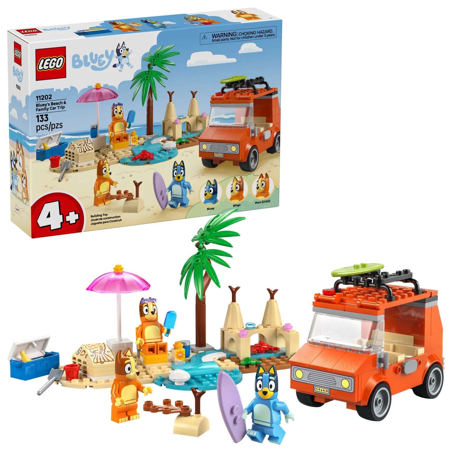 LEGO Bluey: Bluey’s Beach & Family Car Trip - Toddler Learning Toy for Kids 4+ - Includes Bluey... | Walmart (US)