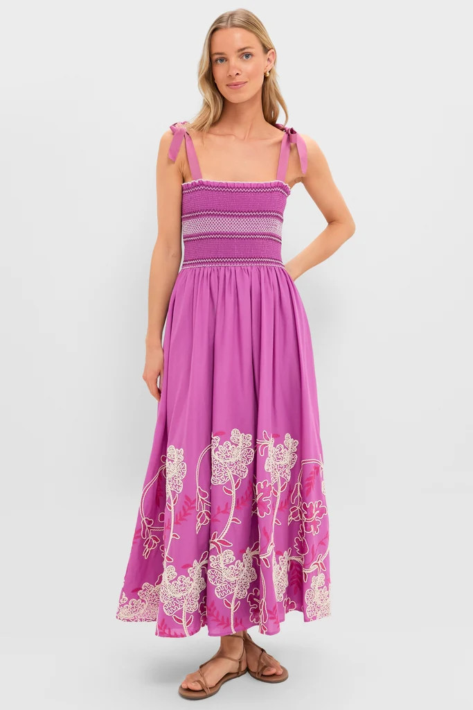 Hibiscus Embroidered Scarlett Sundress | Tuckernuck (US)