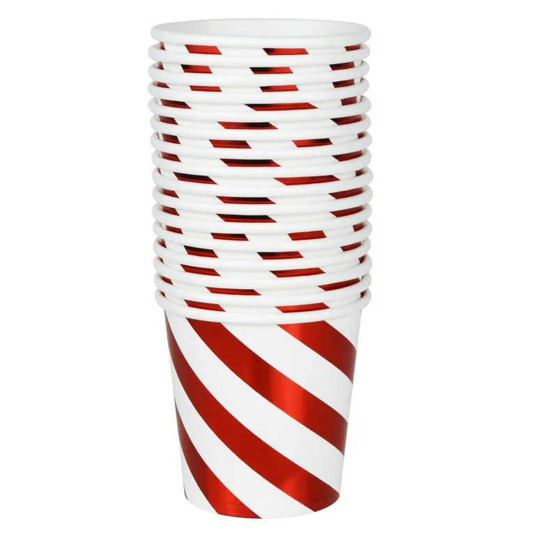 Striped Mini Paper Treat Cups, Red and White, 16 Count, by Holiday Time | Walmart (US)