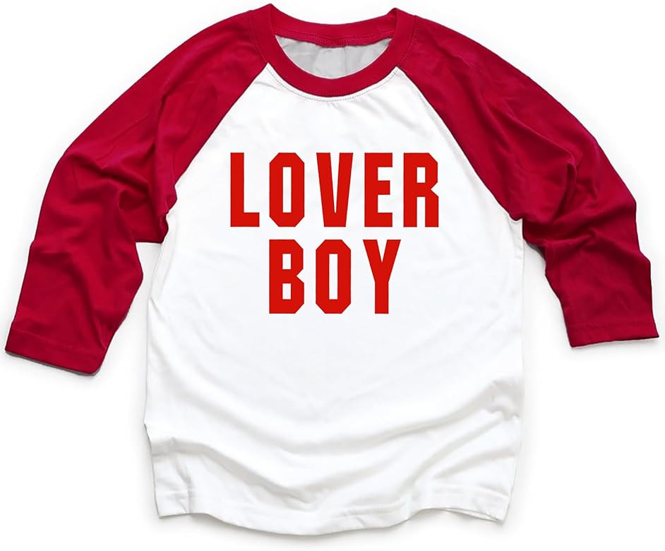 Boys Valentines Day Shirt Raglan 3/4 Sleeve Toddler Kids Truck Dinosaur Love Heart Graphic Valent... | Amazon (US)