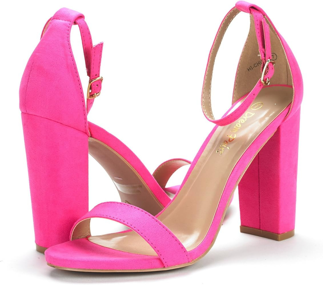 DREAM PAIRS Women's Hi-Chunk High Heel Pump Sandals | Amazon (US)