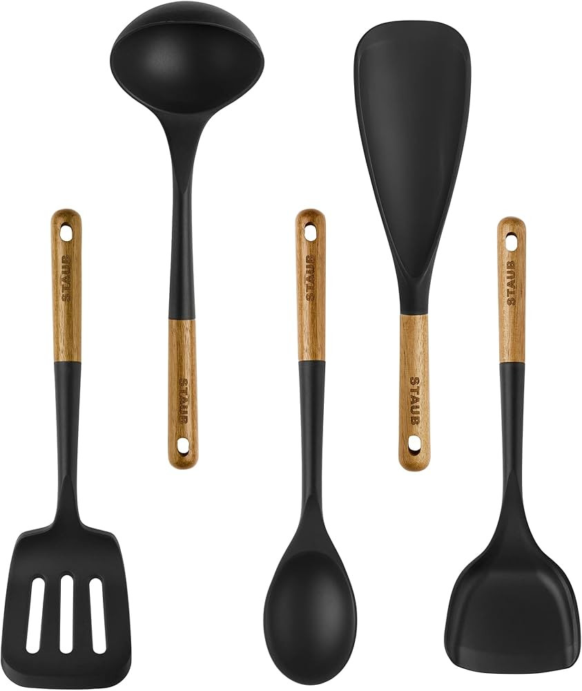 Staub Silicone Cooking Utensils, 5, Black | Amazon (US)