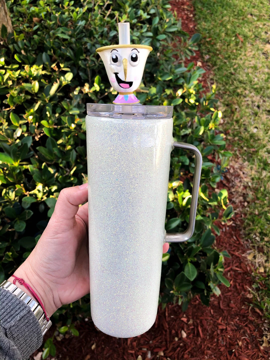 Chip Straw Topper Custom Tumbler Tumbler Accessories Beauty and the Beast Disney Accessories Chip... | Etsy (US)