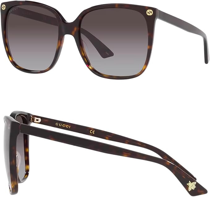 Gucci GG0022S Interlocking Logo Women Sqaure Shape Sunglasses with Luxury Eyewear Kit | Amazon (US)