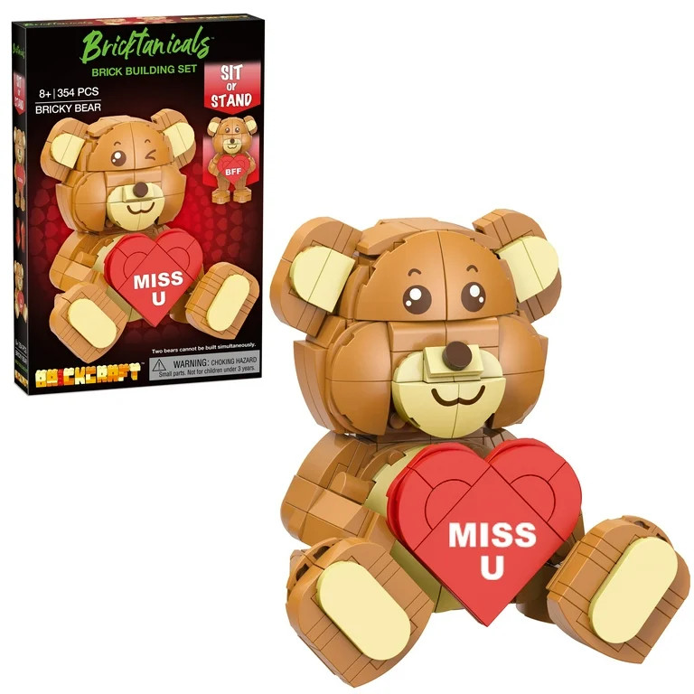 Brickcraft Bricky Bear& Brick Building Kit (354-Plastic Piece Set), Seasonal Gift, Holiday Gift f... | Walmart (US)