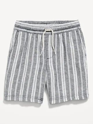 Striped Linen-Blend Drawstring Pull-On Shorts for Toddler Boys | Old Navy (US)