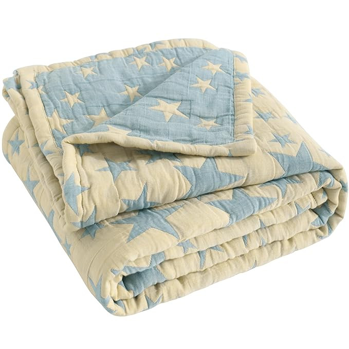 NTBAY 3 Layer Toddler Blanket, Muslin Cotton Jacquard Bed Blankets, Lightweight Thermal Baby Blan... | Amazon (US)