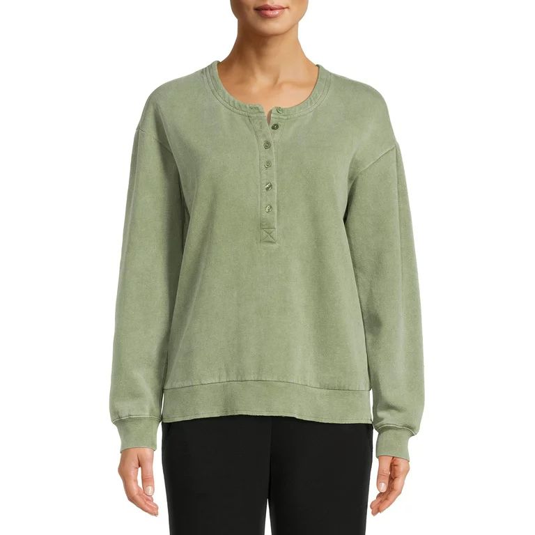 Time and Tru Women's Washed Henley Top | Walmart (US)