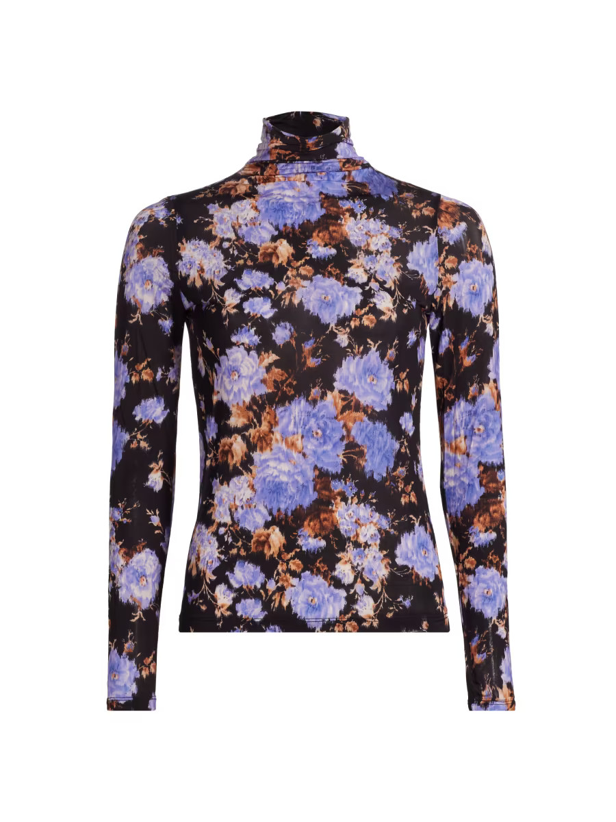 Aurelia Iris Print Turtleneck Top | Saks Fifth Avenue