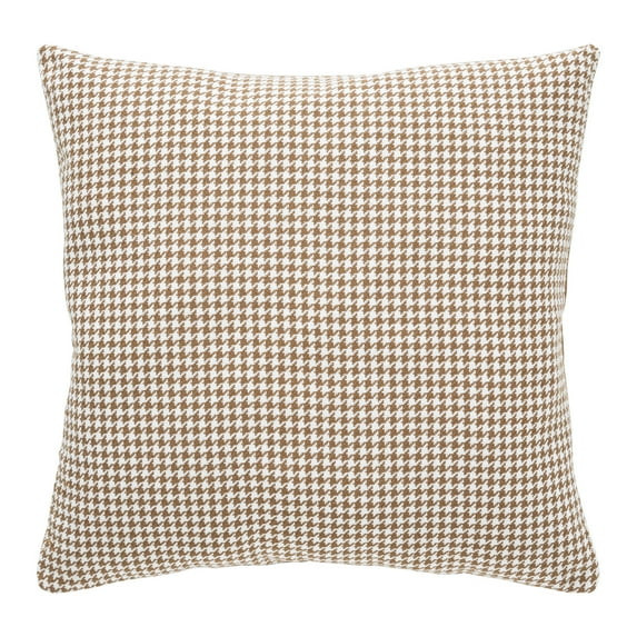 Mainstays 18" x 18" Brown Houndstooth Woven Decorative Pillow | Walmart (US)