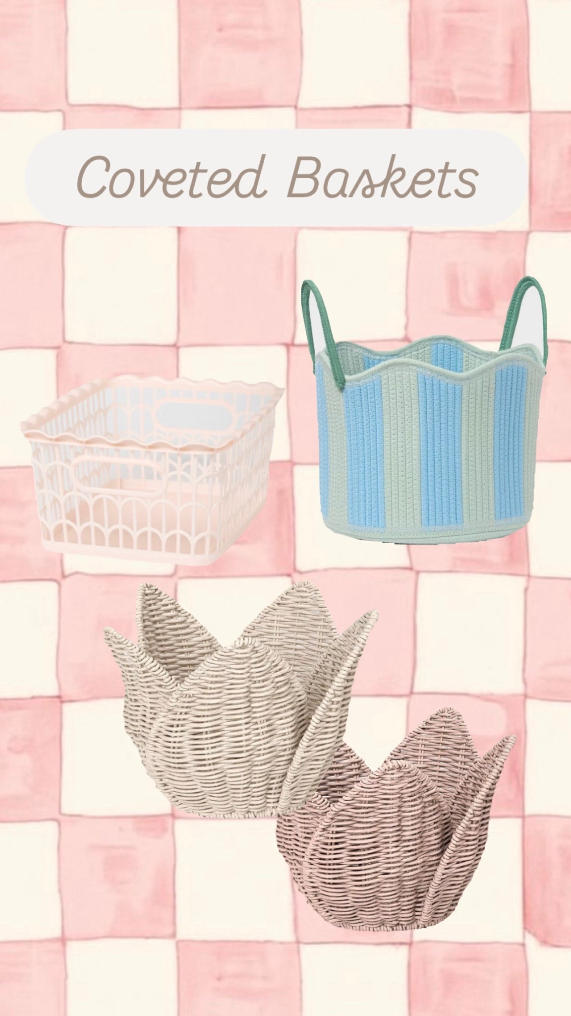 Covered Baskets! Perfect for storage, decor, and Easter 🐣 

#LTKHome #LTKSeasonal #LTKKids