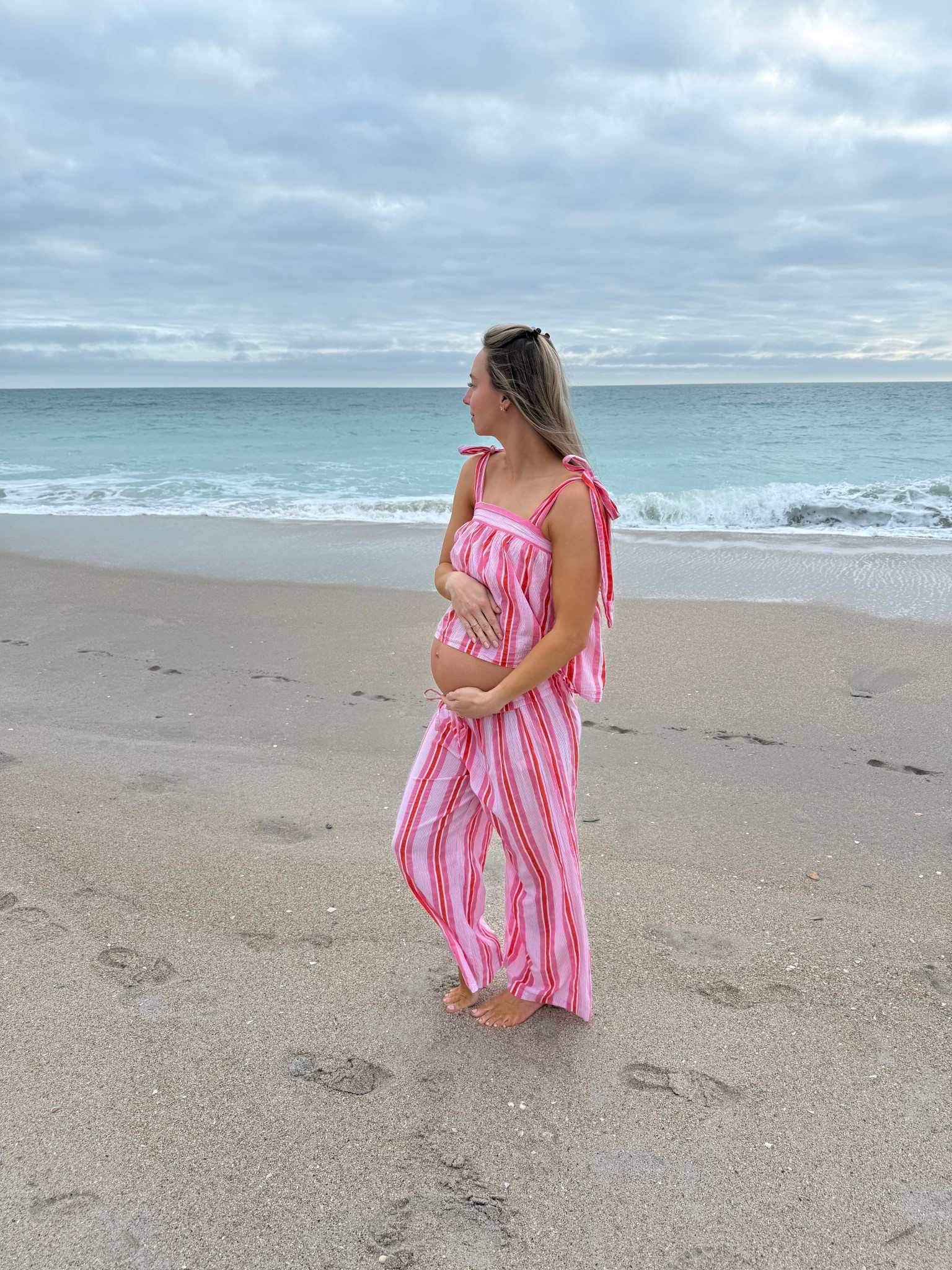 One of my fav Babymoon looks! 
This set isn’t maternity but it’s definitely bump friendly. 
I sized up and am wearing a size M. 
The set could also be cute as separates to maximize the options! 

#LTKBump #LTKTravel #LTKootd
