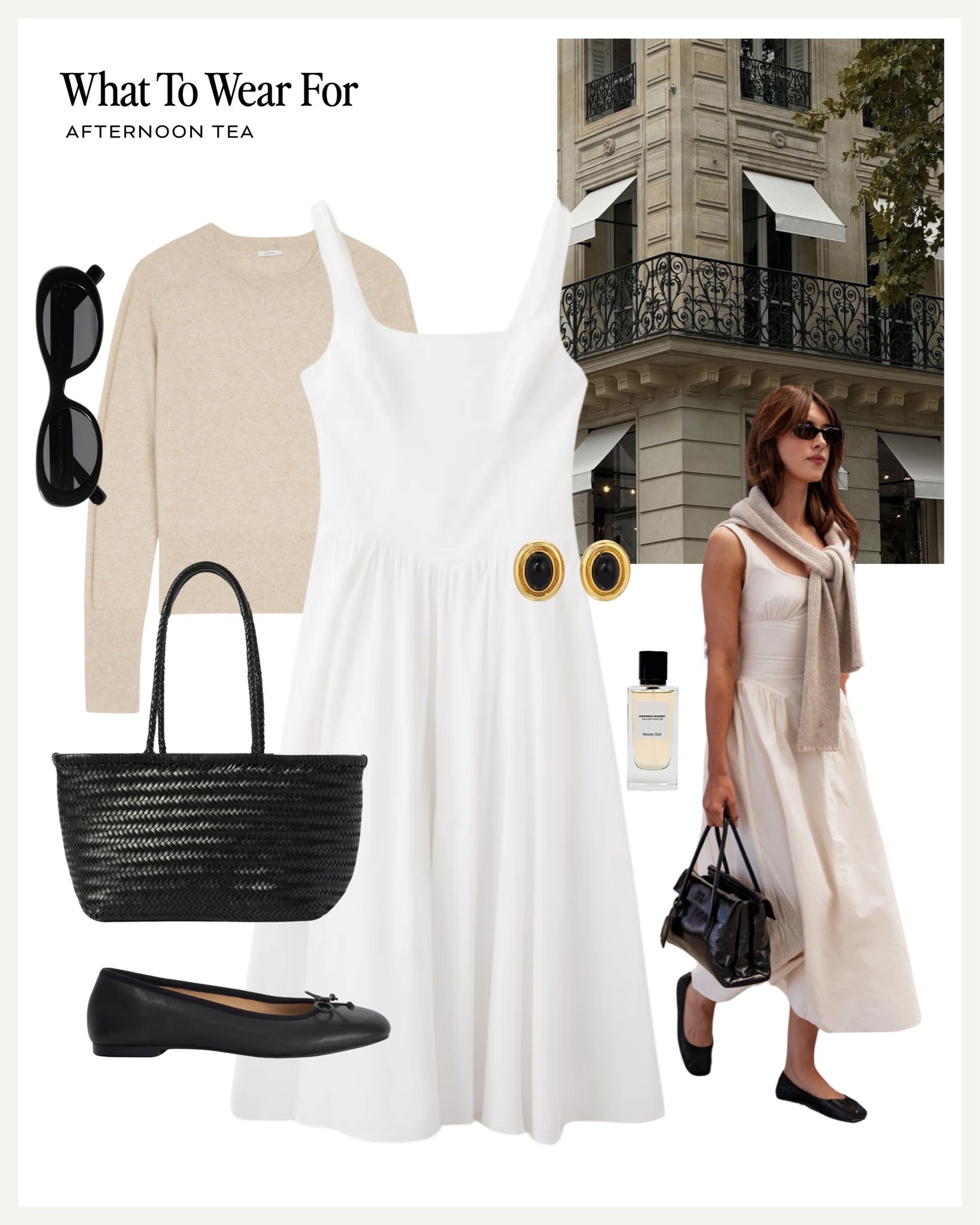 Afternoon tea 🍰 

White dresses, beige knit, ballet flats, summer style, effortlessly chic

#LTKsummer