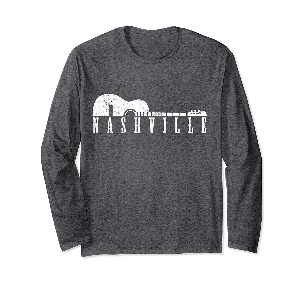 Nashville Tennessee Country Music City Guitar Gift Long Sleeve T-Shirt | Amazon (US)