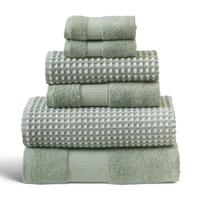 Modern Threads Drucilla 6-Piece 100% Combed Cotton Yarn Dyed Cobblestone Jacquard Towel Set | Wayfair North America