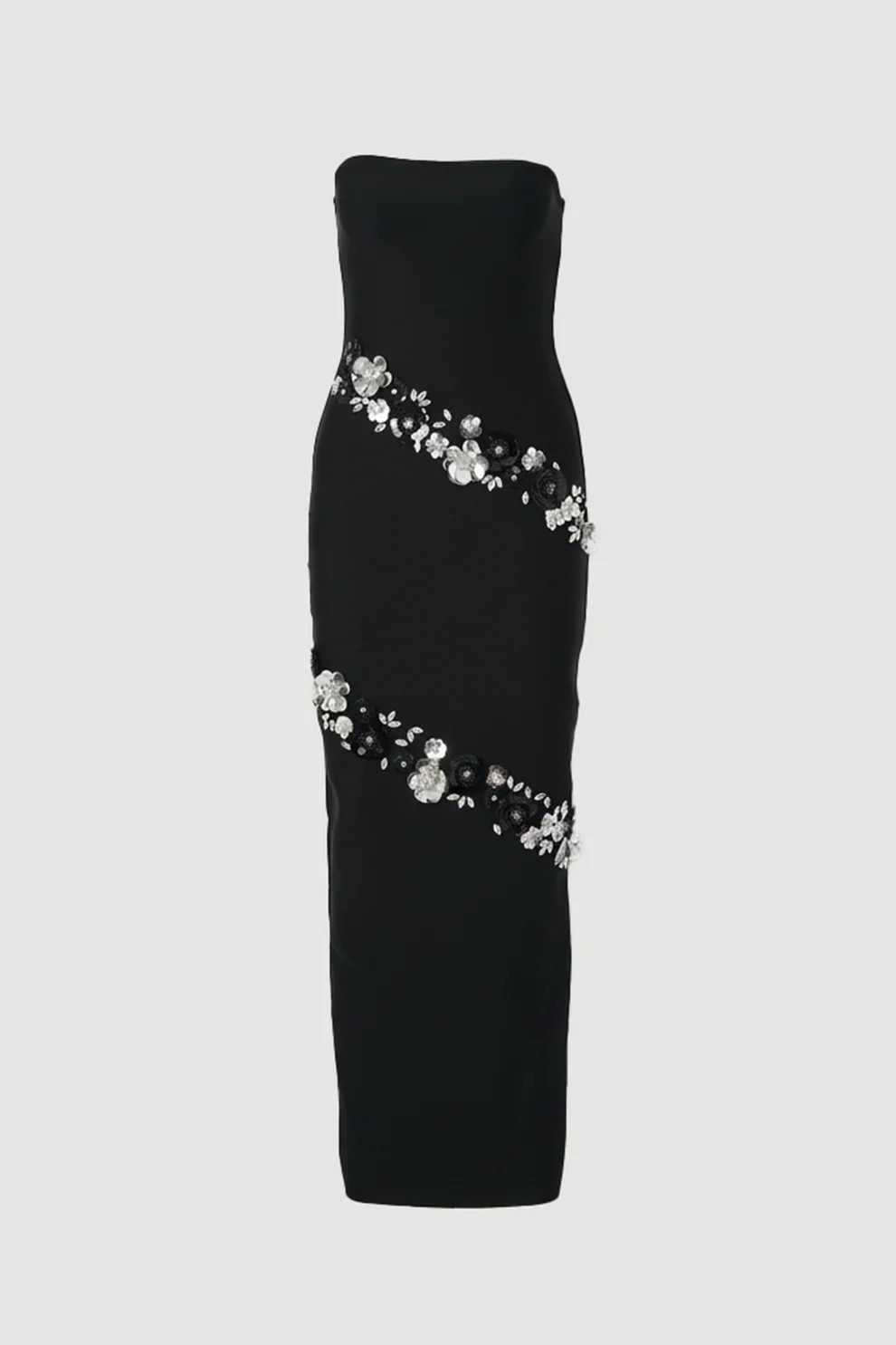 Embellished Figure Form Bandeau Maxi Dress | Karen Millen UK + IE + DE + NL