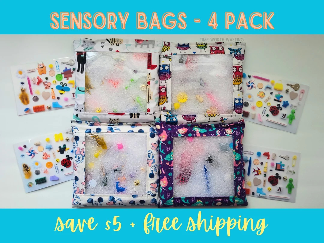 Seek and Find Sensory Bags 4 Pack ISPY Game Discovery Bags - Etsy | Etsy (US)