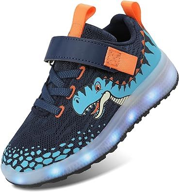 SKASO Toddler Sneakers Light Up Shoes for Boy Girl with Hook and Loop Comfortable Led Shoes Non-S... | Amazon (US)