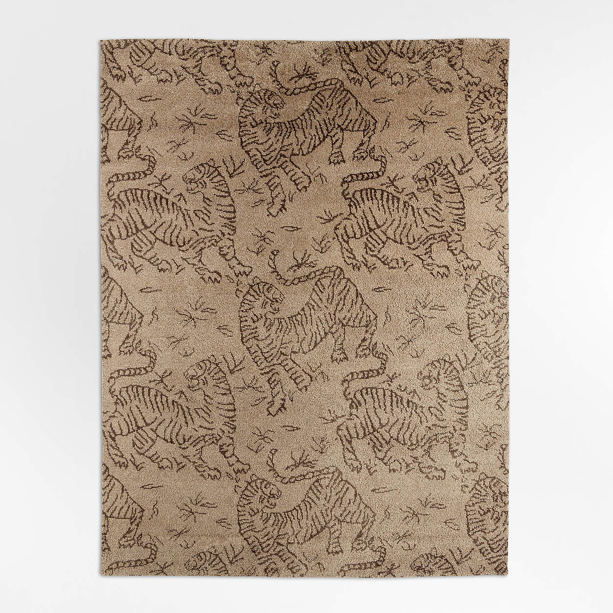 Sumatra Wool Tiger Hand-Knotted Brown Area Rug 6'x9' | Crate & Barrel | Crate & Barrel